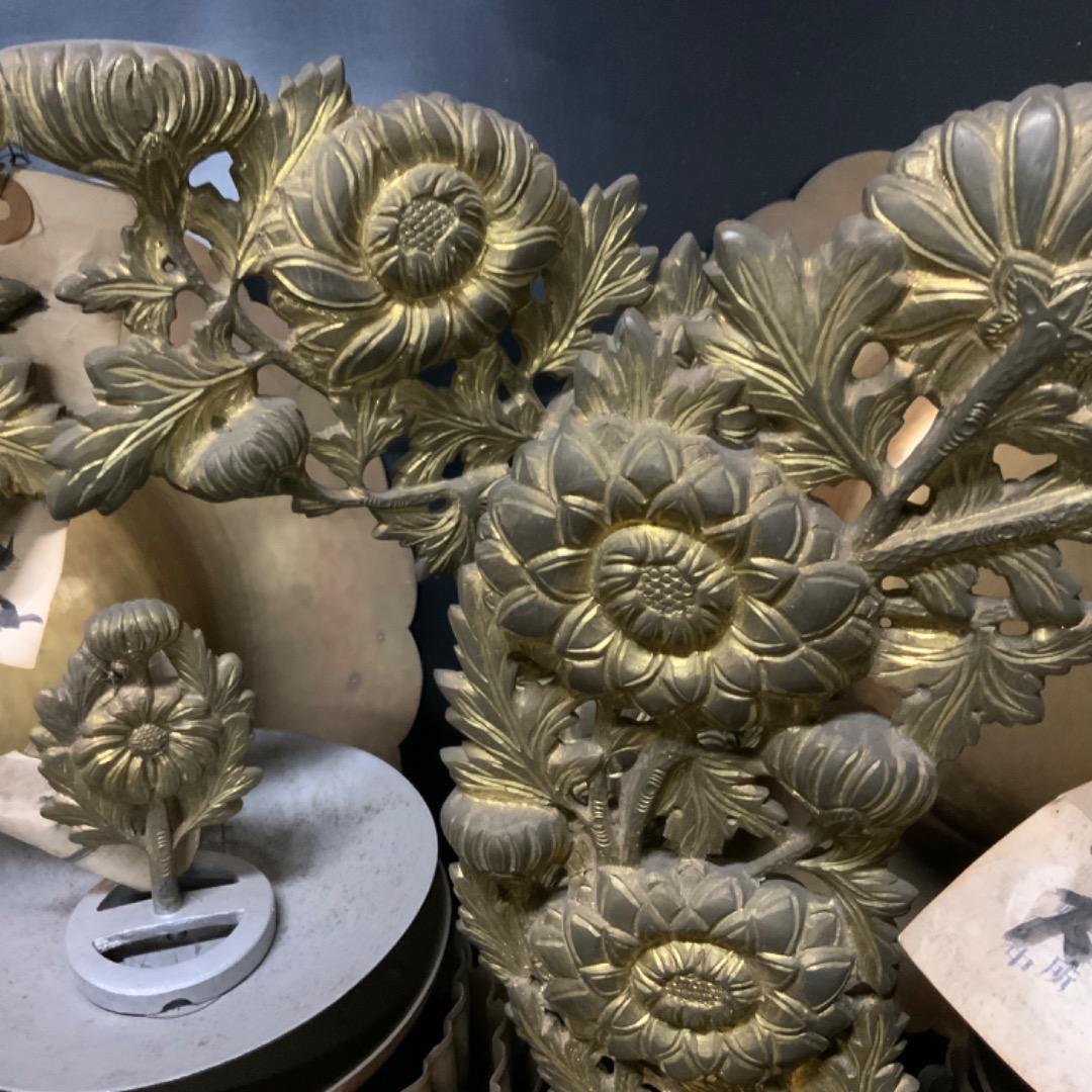 極上・菊輪灯・浄土真宗・本堂用・京仏具・仏像・宣徳・銅鑼・妙鉢・煎茶道具