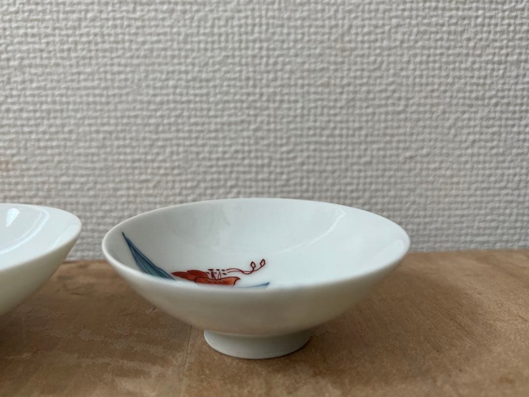 今右衛門　錦草花文様　お猪口