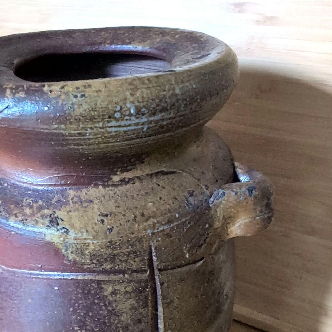 備前焼 伊勢崎満造 耳付花生 花器 花瓶 花入 共箱