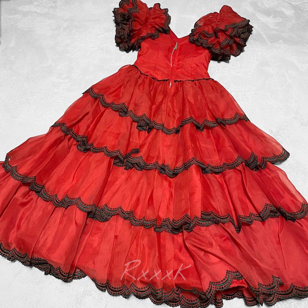 【スペイン製】RONEY フラメンコドレス 衣装 ワンピース フリル 赤