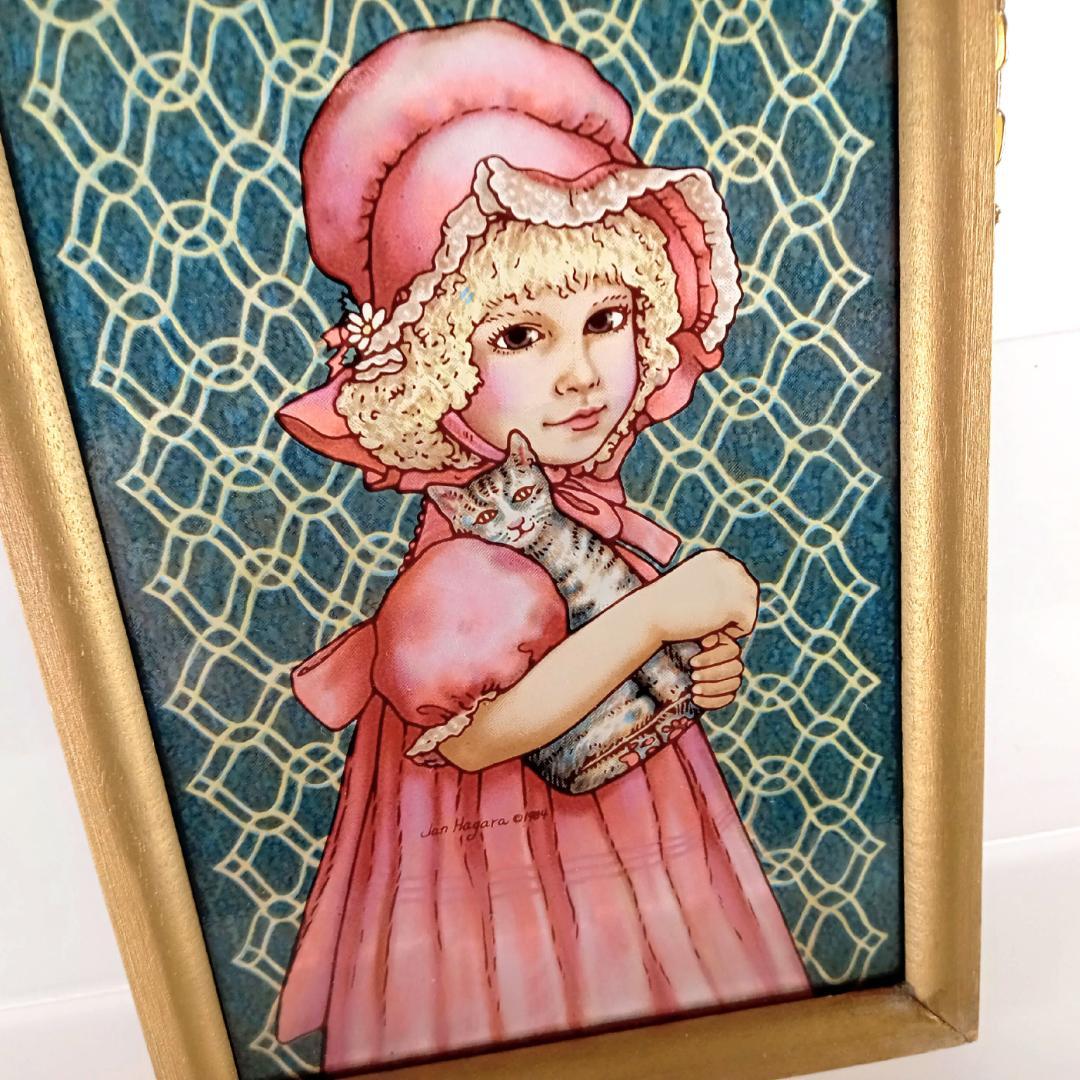 新品ジャン・ハガラ ステンドグラス 少女とお人形 ローレル グラスマスターズ社