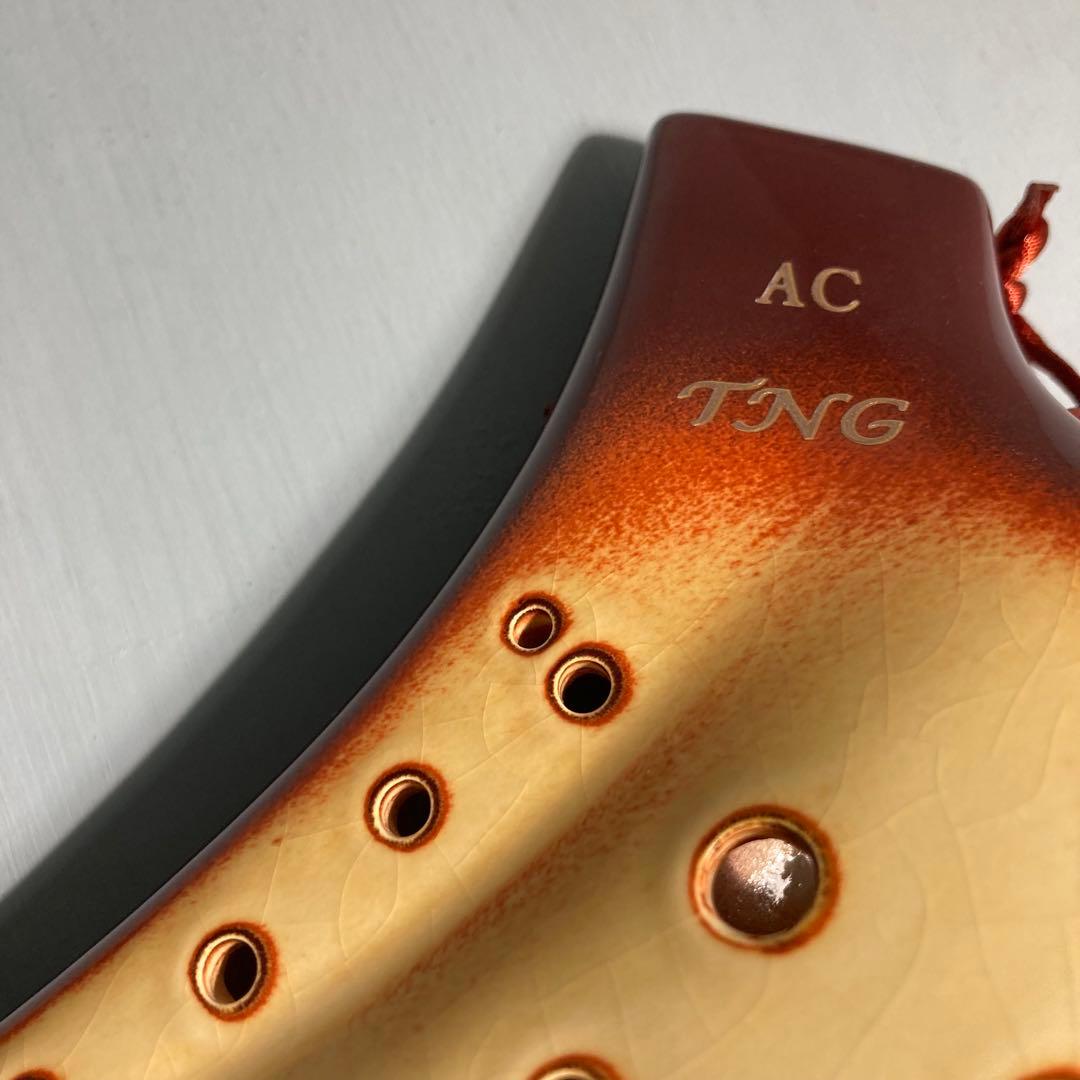 【新品未使用】TNGオカリナ ダブル アルト C管 ブラウンオレンジ