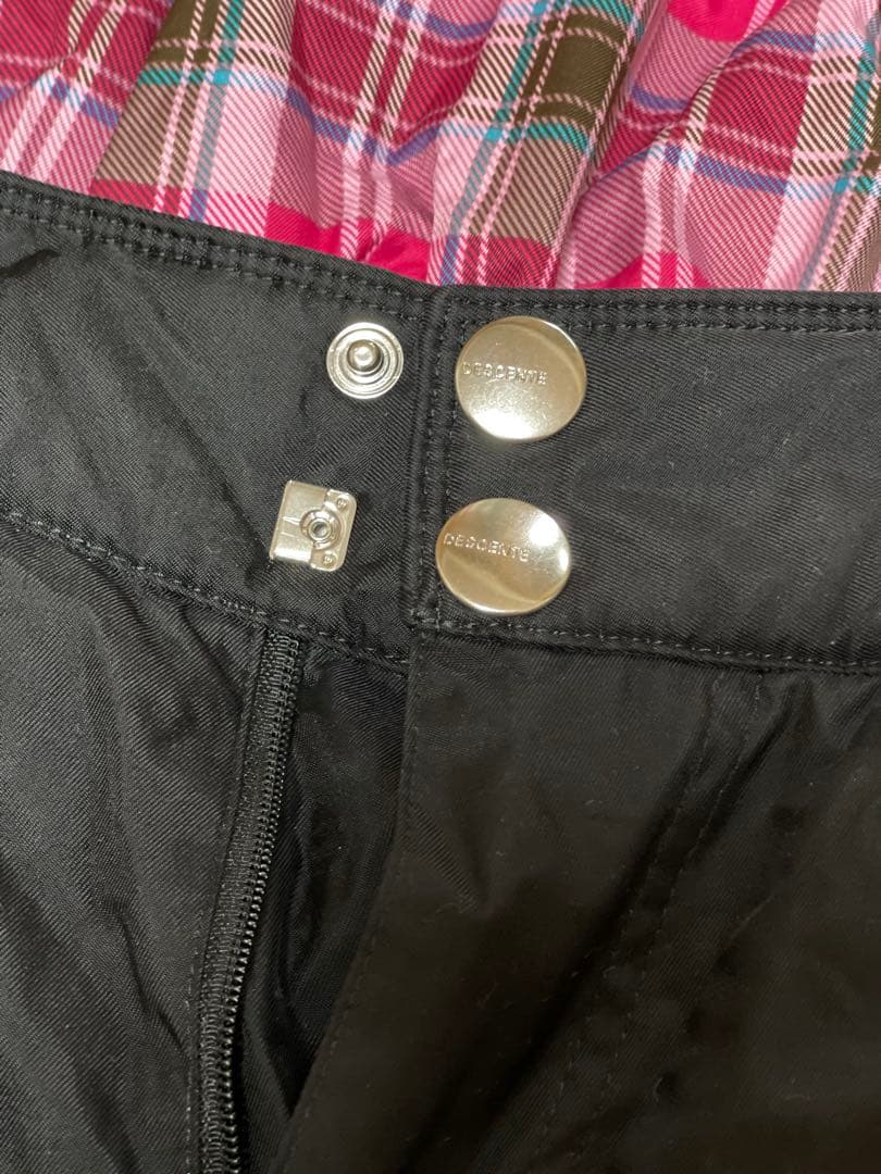 DESCENTE 11号 ピンク チェック スキーウェア