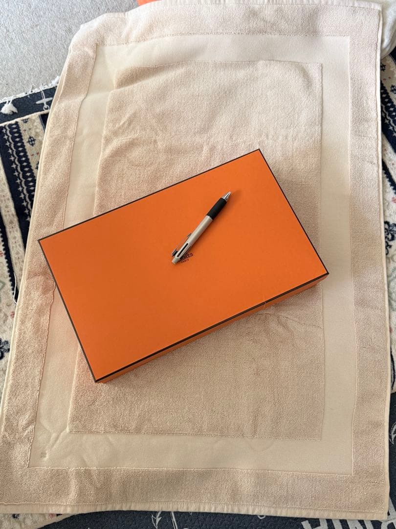 HERMES ベージュ コットン バスマット