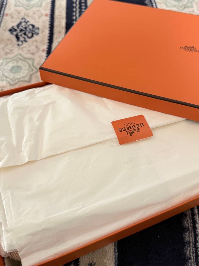 HERMES ベージュ コットン バスマット