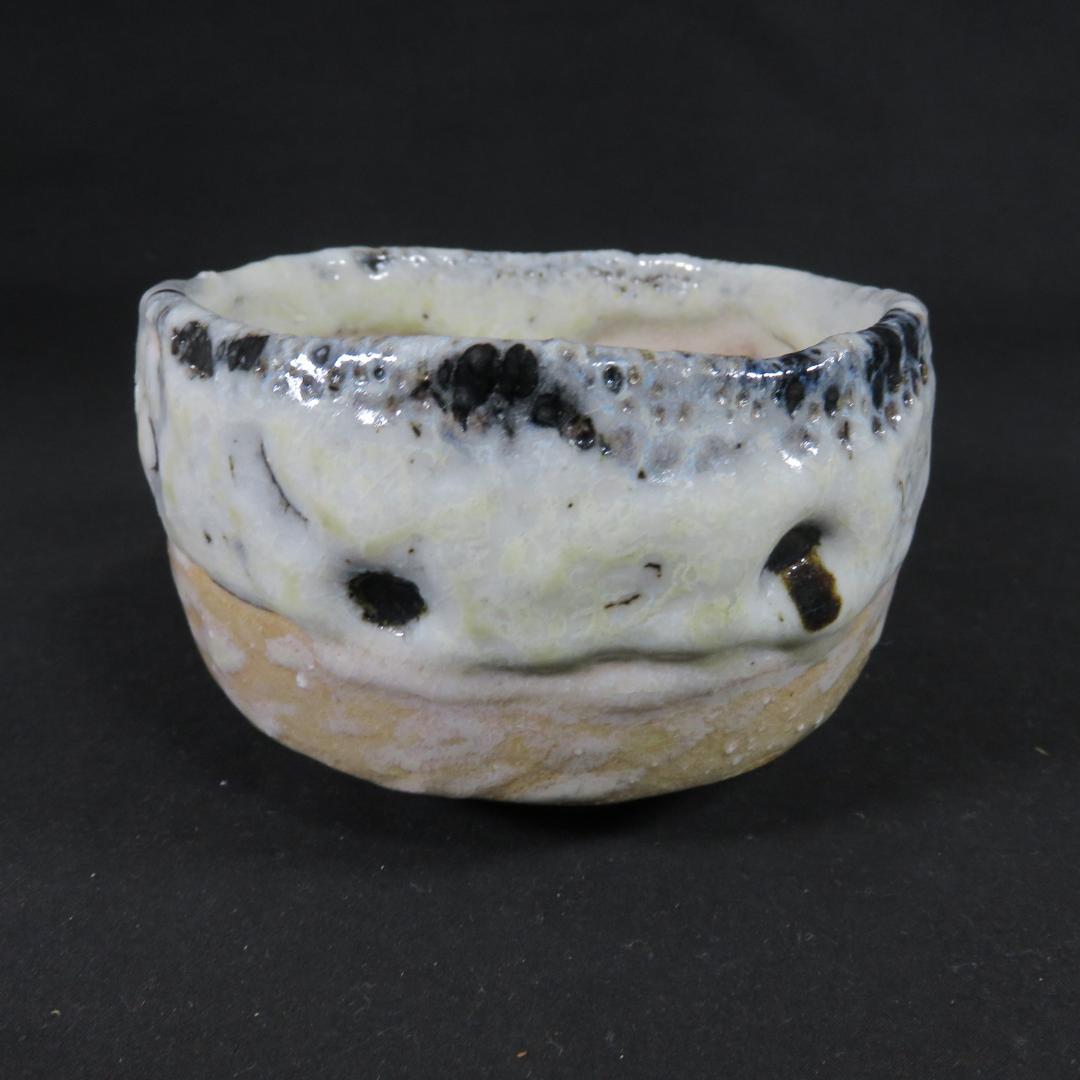 茶碗 天目 志野流し 安祥寿作 在銘 抹茶碗 茶器 茶道具