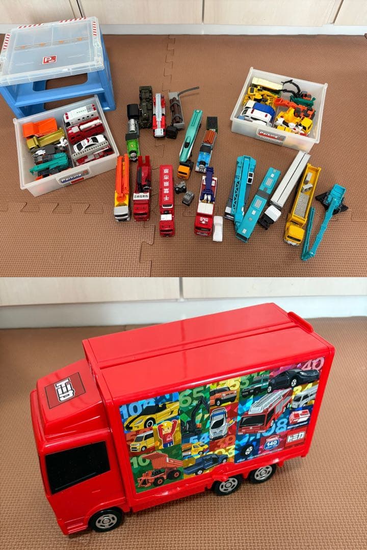 トミカまとめ売り　ケース付き　37台　ロングトミカ