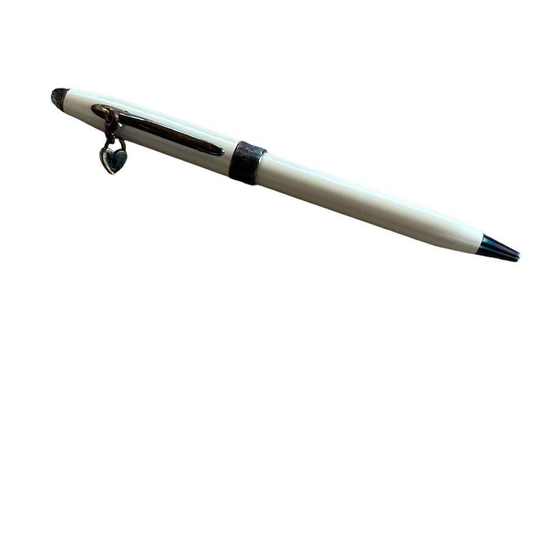 CROSSボールペン ホワイトと革のボールペンケース