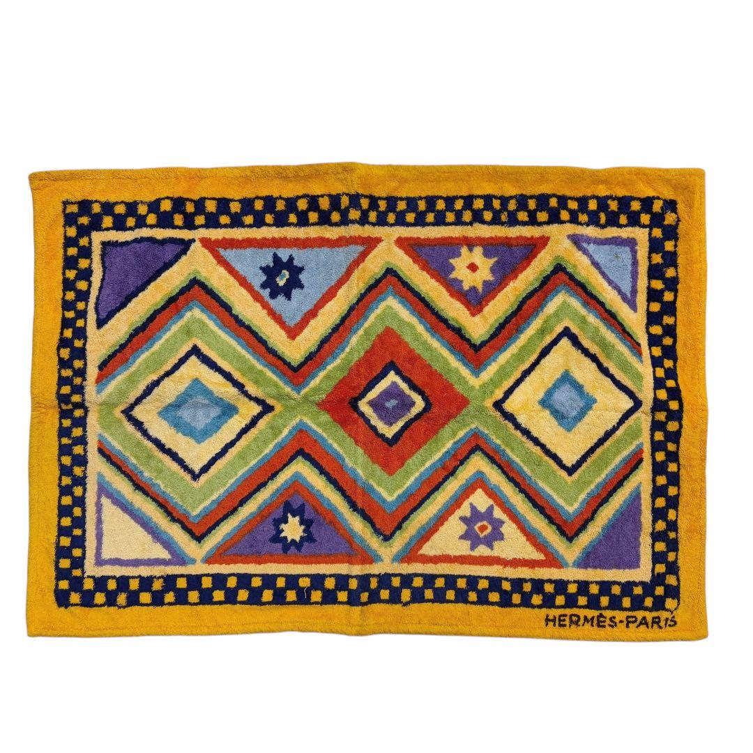 ⭐️良品⭐️ エルメス ビーチタオル 幾何学模様 バスタオル マット