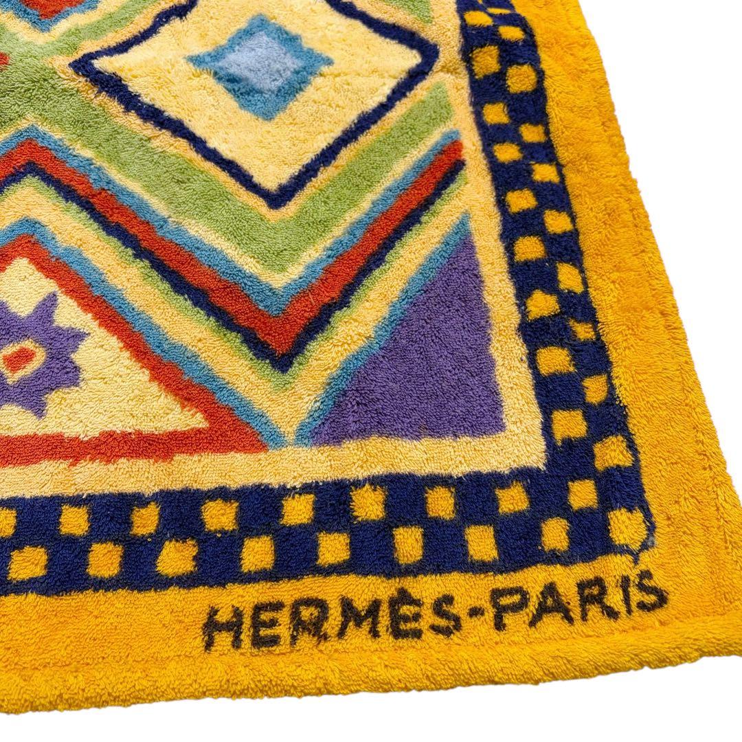 ⭐️良品⭐️ エルメス ビーチタオル 幾何学模様 バスタオル マット