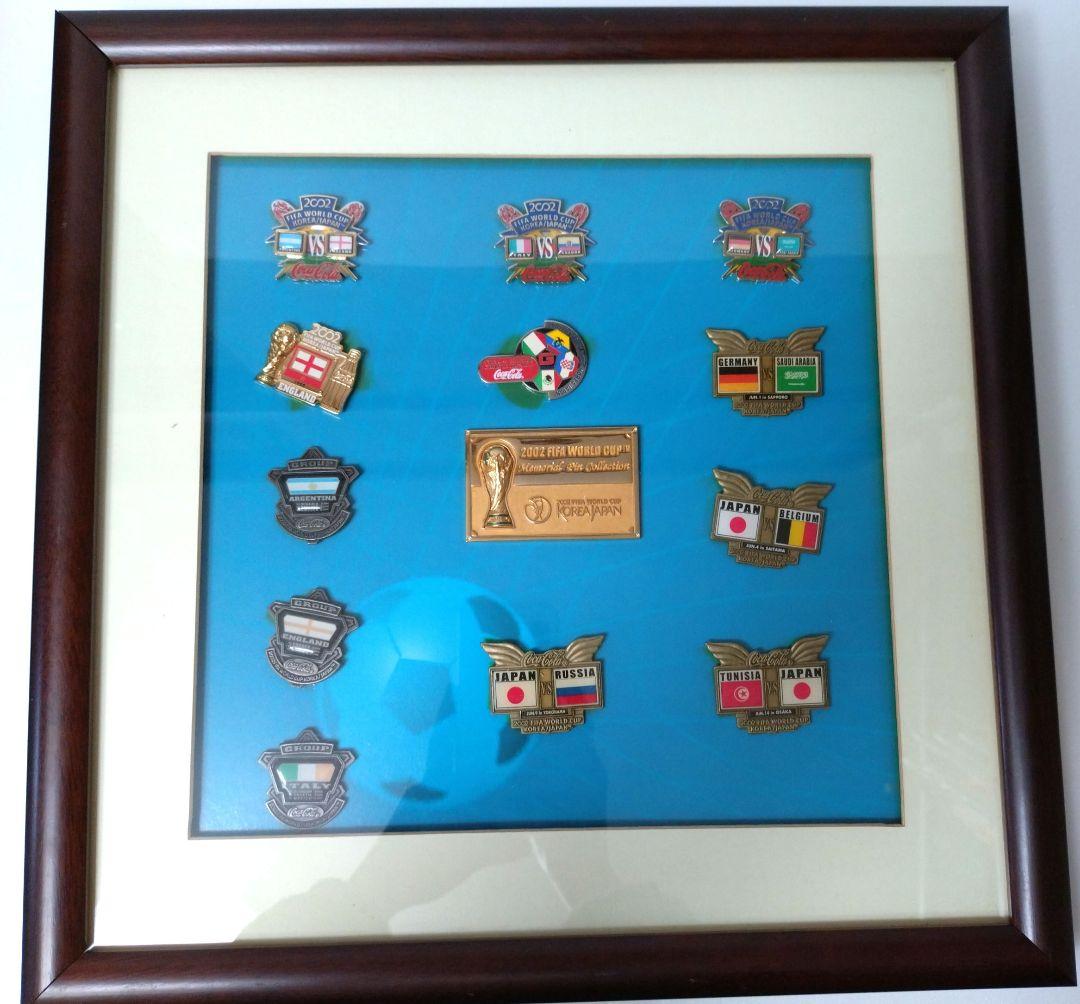 最終価格✨2002 FIFAワールドカップ 競技場限定品　ピンバッジ木製額
