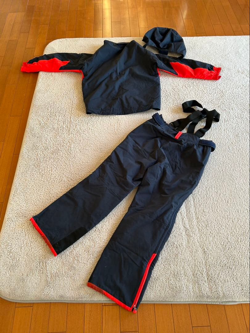 子ども用スキーウェアセット ネイビー/レッド