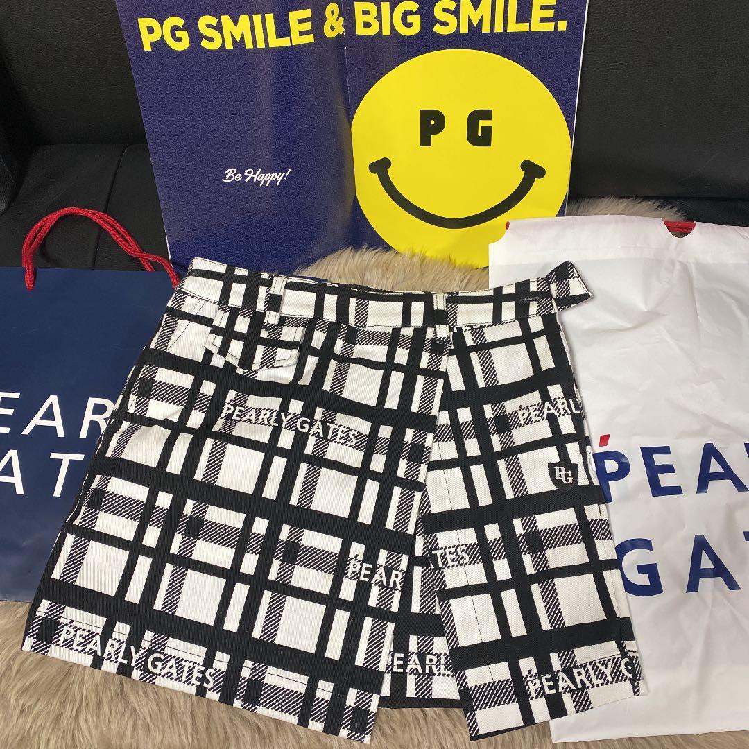 パーリーゲイツレディース30ANNIVERSARYチェックPGロゴ入りスカート