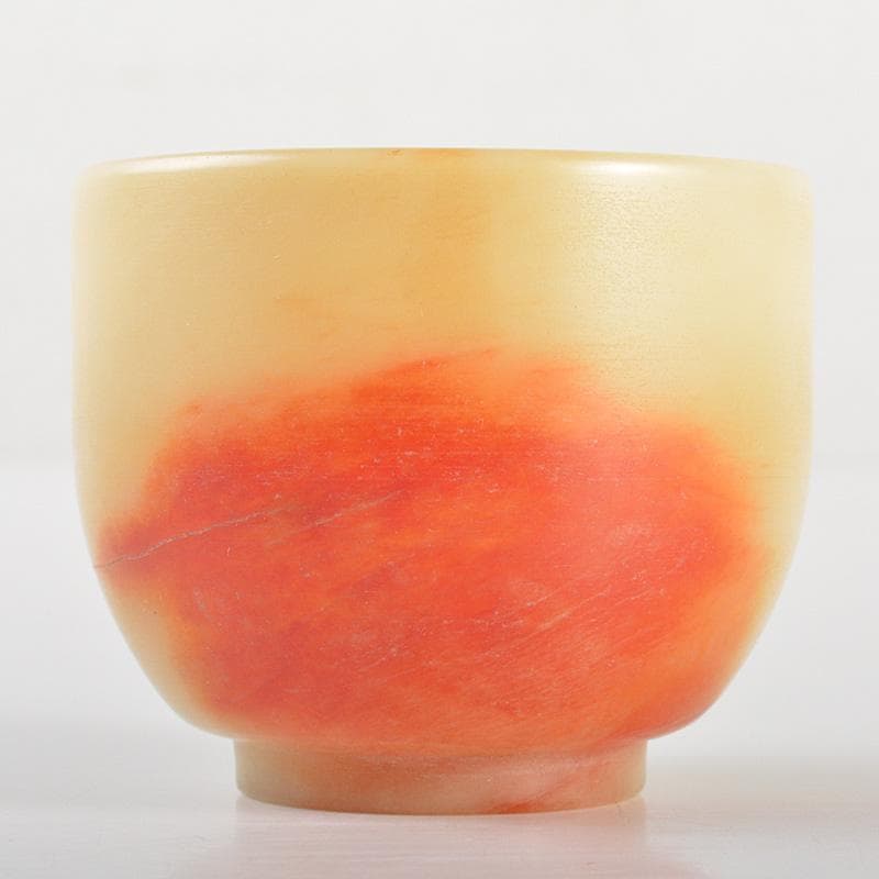 中国　玉石彫刻　酒盃　酒杯　合わせ箱　V　R7268