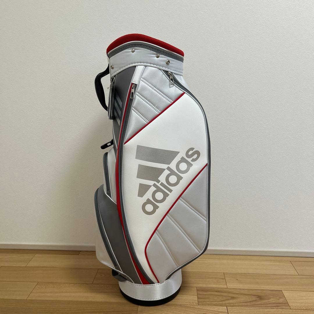 adidas キャディバッグ ホワイト/グレー/レッド