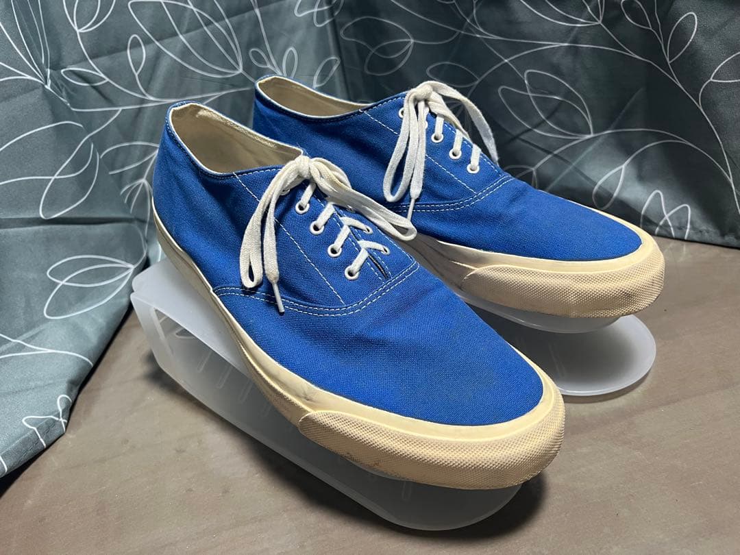 BEAMS 青 キャンバス スニーカー