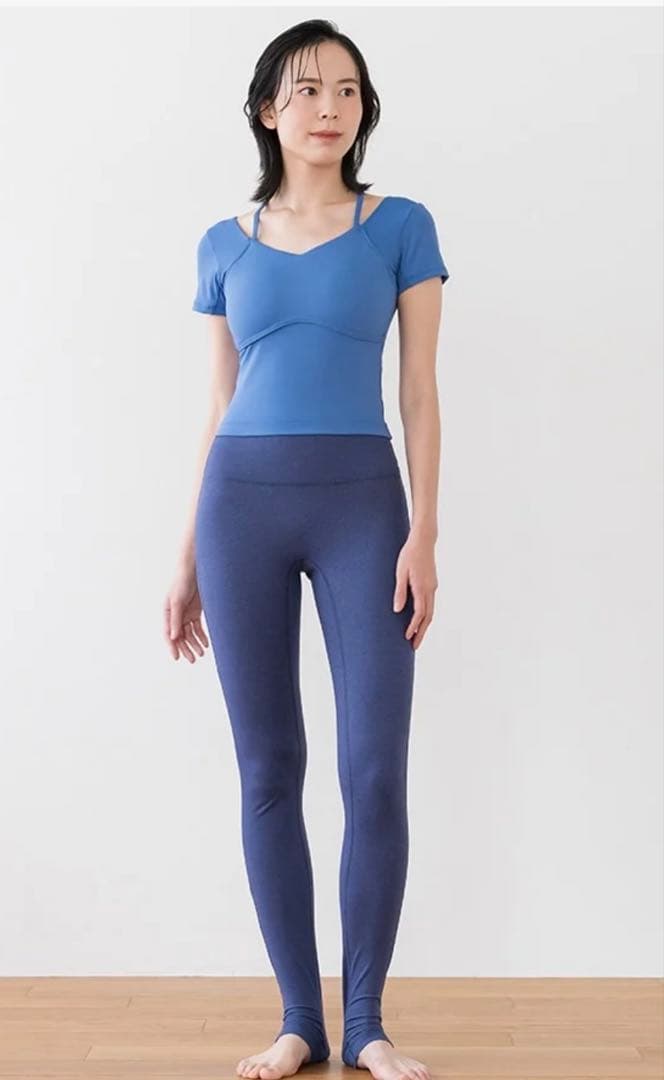 【新品未使用】【SUKALA】カップ付きオープンネックTee／Sサイズ／ブルー