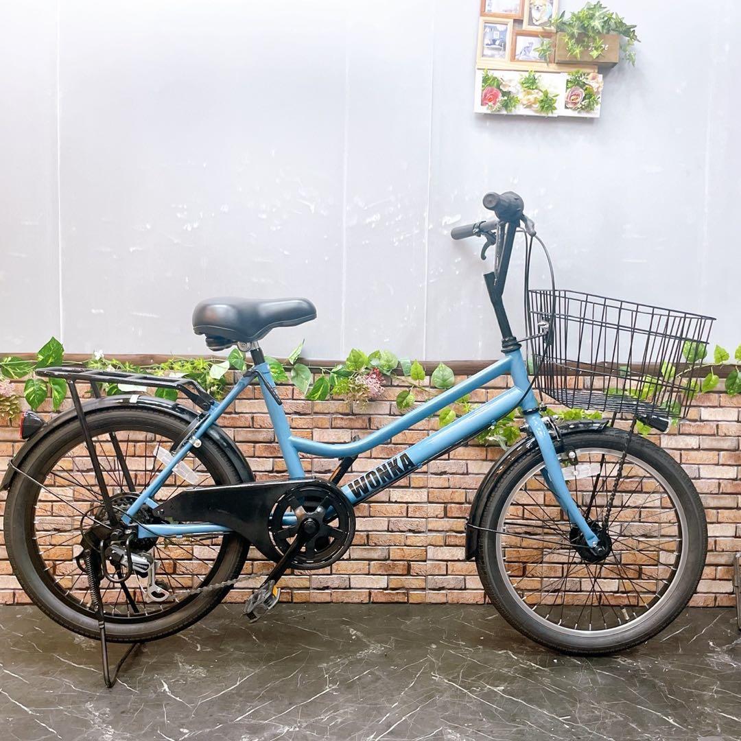 【61】小径車 WONKA 水色 ブルー 外装変速付き