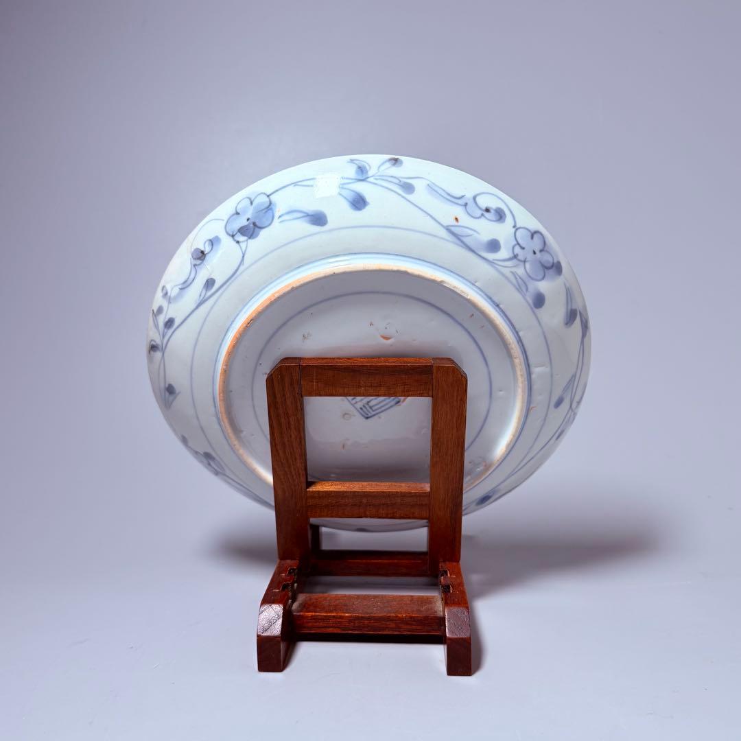 江戸時代中期～後期　藍柿右衛門　染付虎図七寸皿　名品！！ 古美術　博物館級