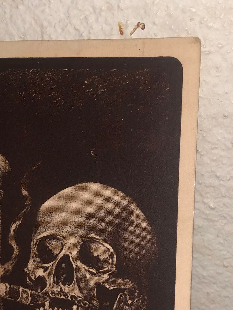 アンティーク1900s スカル　髑髏　骸骨 ポストカード　ビンテージ　死神　骨董