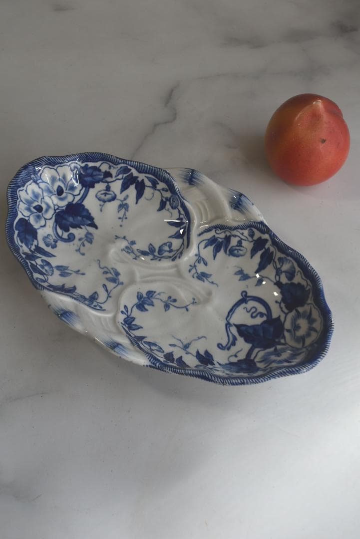 フランス19世紀　クレイユモントロー　ラヴィエ皿　フローラ　アンティーク