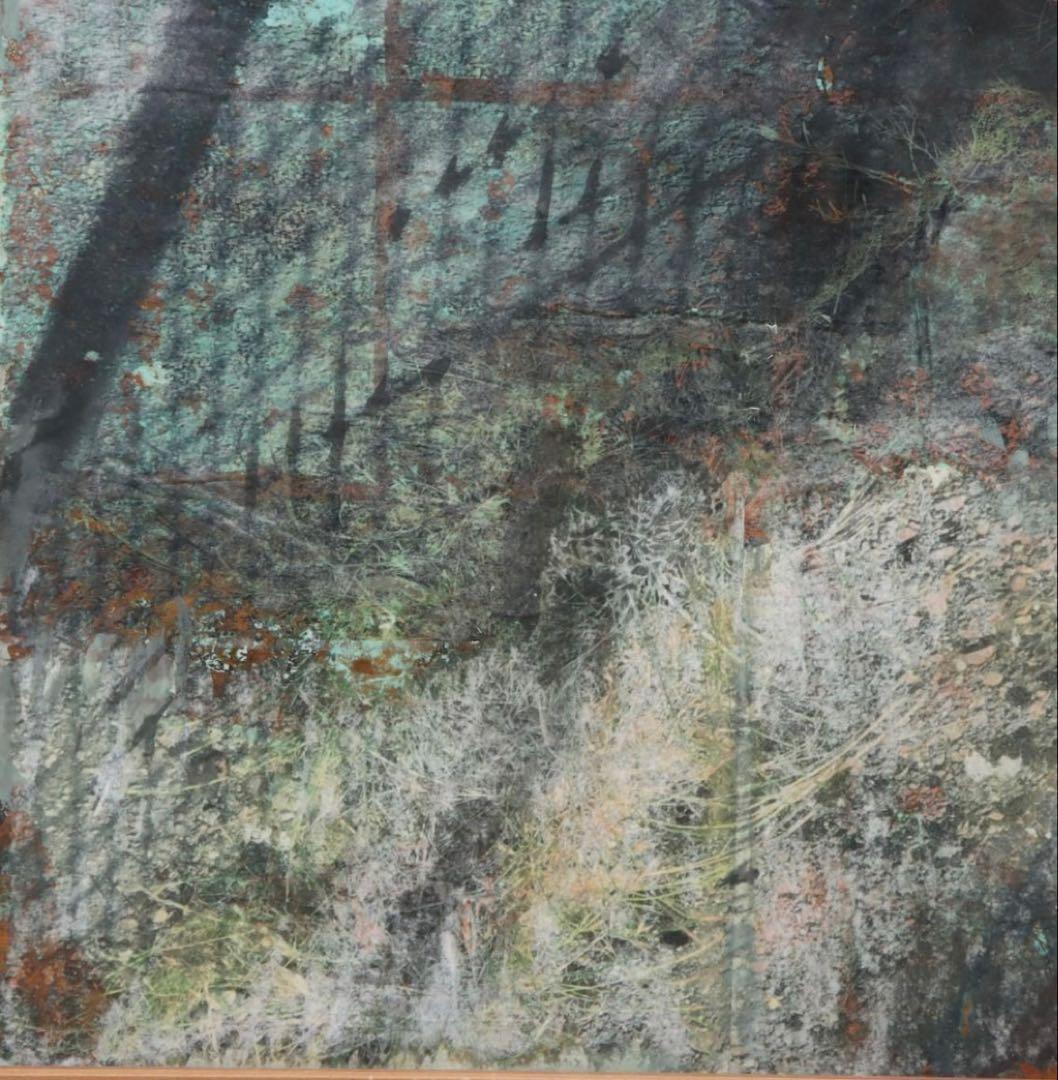 鈴木咲穂 紙 ミクストメディア 「overlap(fence)」 日本画