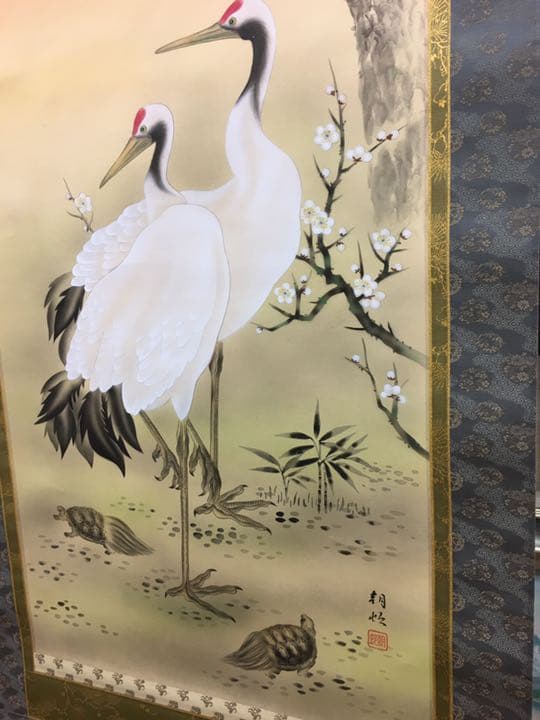 日本画太巻仕立て掛軸直筆画