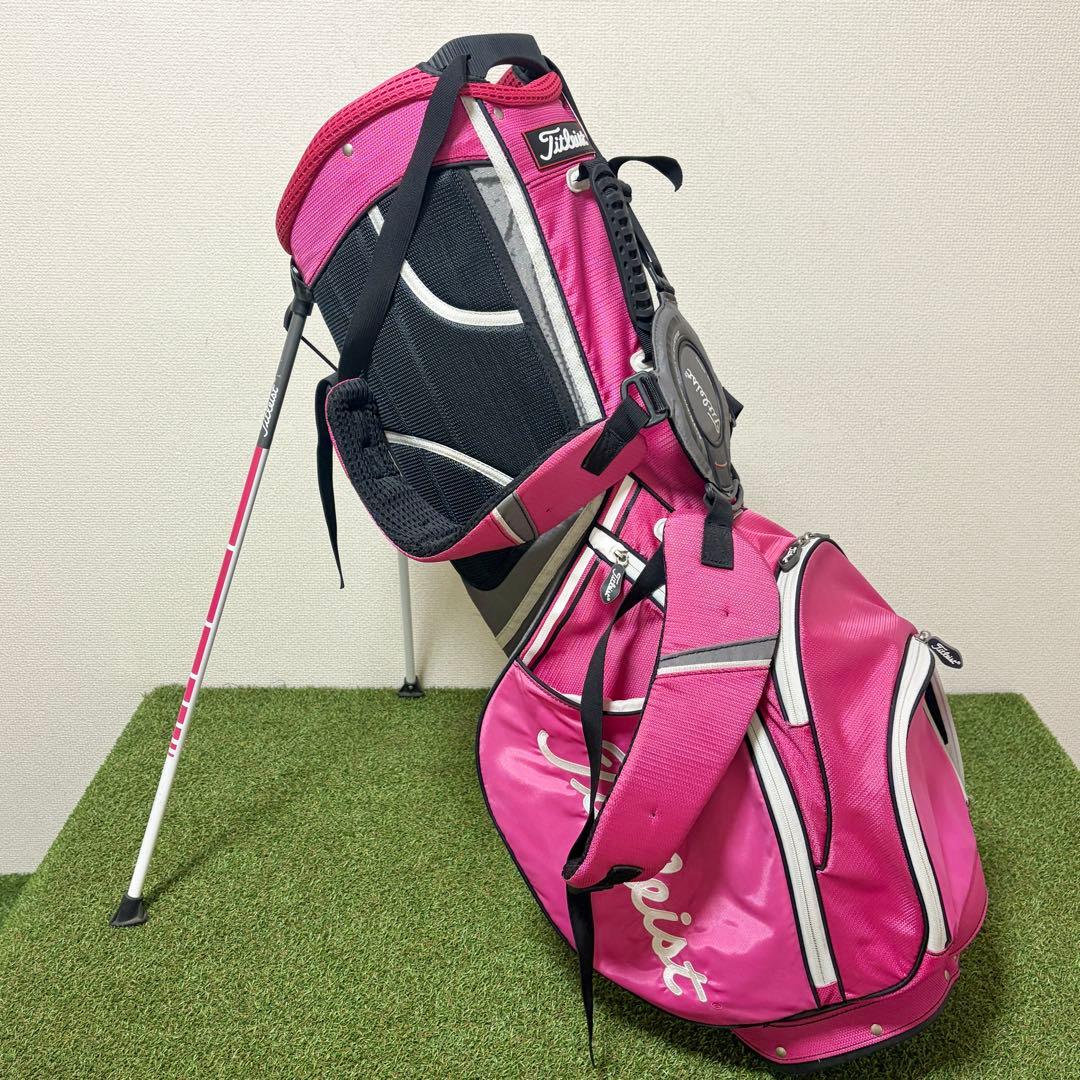 状態良好｜タイトリスト　キャディバッグ　スタンド式　軽量　アスリート　ピンク