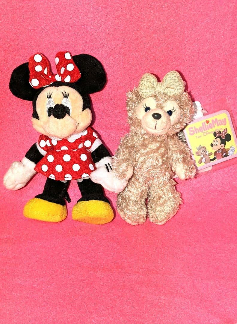 ♡美品♡ディズニー♡ミッキー＆ミニー♡ぬいぐるみマスコット＆ぬいぐるみピンバッジ