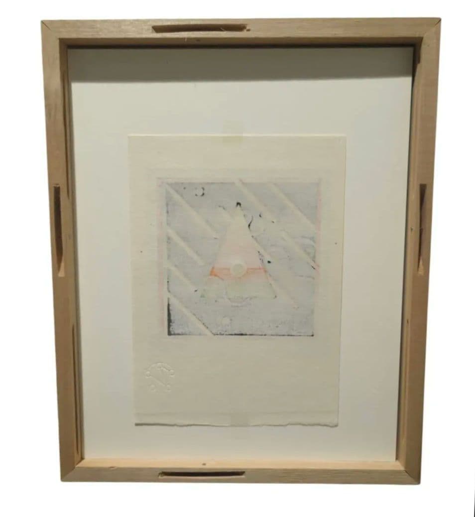 黒崎彰 手摺 木版画 【小さな あぶのく】 流れ星 直筆サイン 額装 元箱