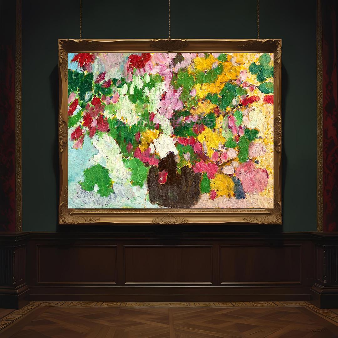 24×32㎝「花瓶の花」油彩・F4