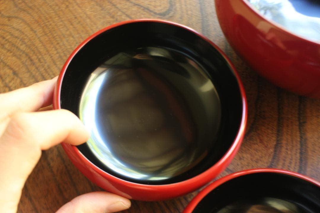 デッドストック！極上塗分け漆の美しい応量器＆蓋揃いセット（検輪島塗器七つ椀懐石椀