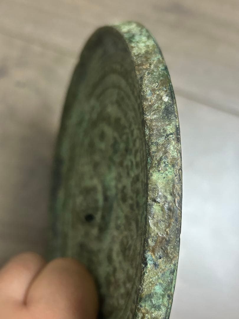 中国古董，銅鏡，古銅製。
