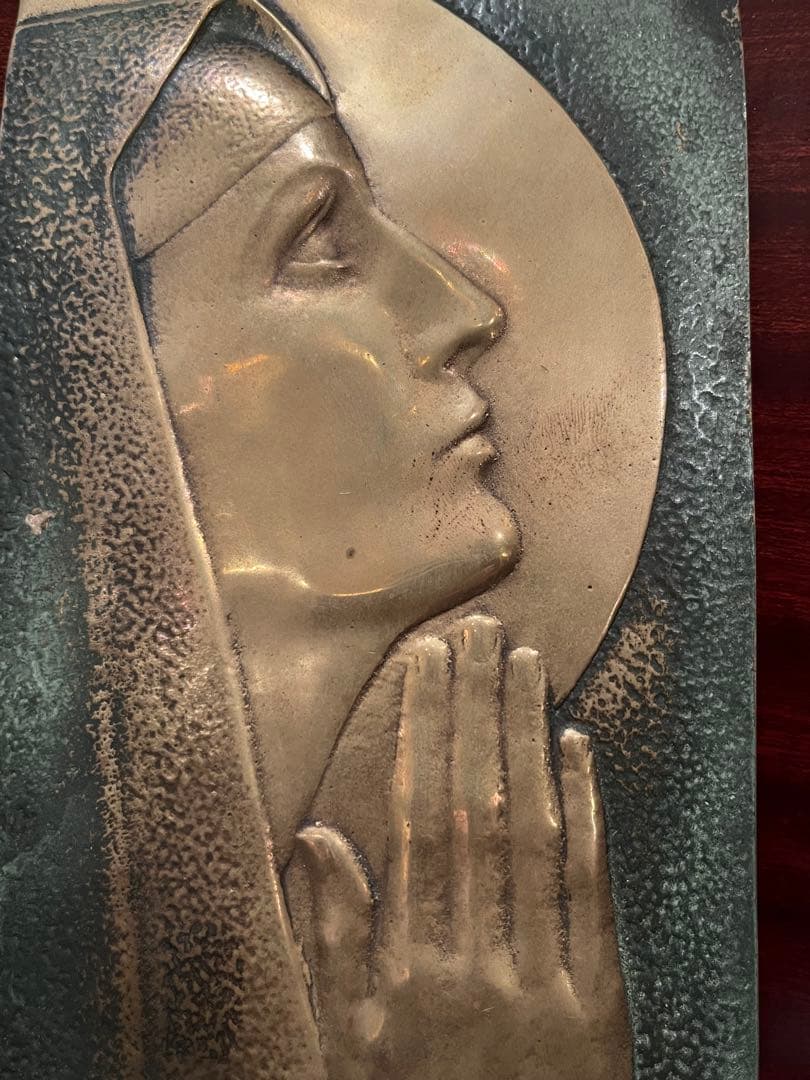 フランスアンティーク　ブロンズ　マリア像