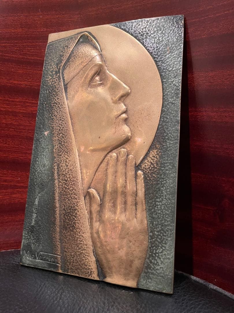 フランスアンティーク　ブロンズ　マリア像