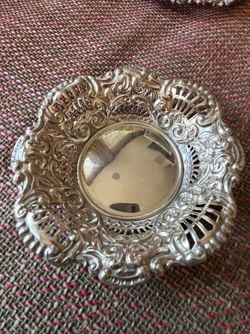 純銀　シルバー　ボンボンディッシュ　小物 アンティーク　2個セット