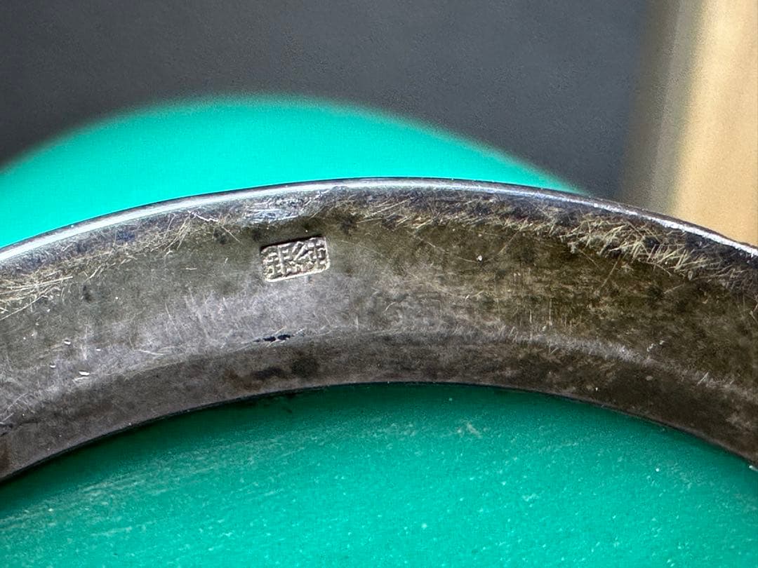 安藤七宝焼花瓶　純銀刻印 翡翠釉 木製台　共箱　アンティーク　コレクション