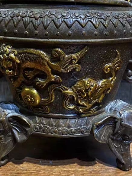 銅器 仏教 香炉 法器 古美術 コレクション品 銅製 工芸品 彫刻装飾品置物