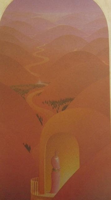 渡辺祐一、【天空の音楽】、希少な額装用画集より、新品額装付