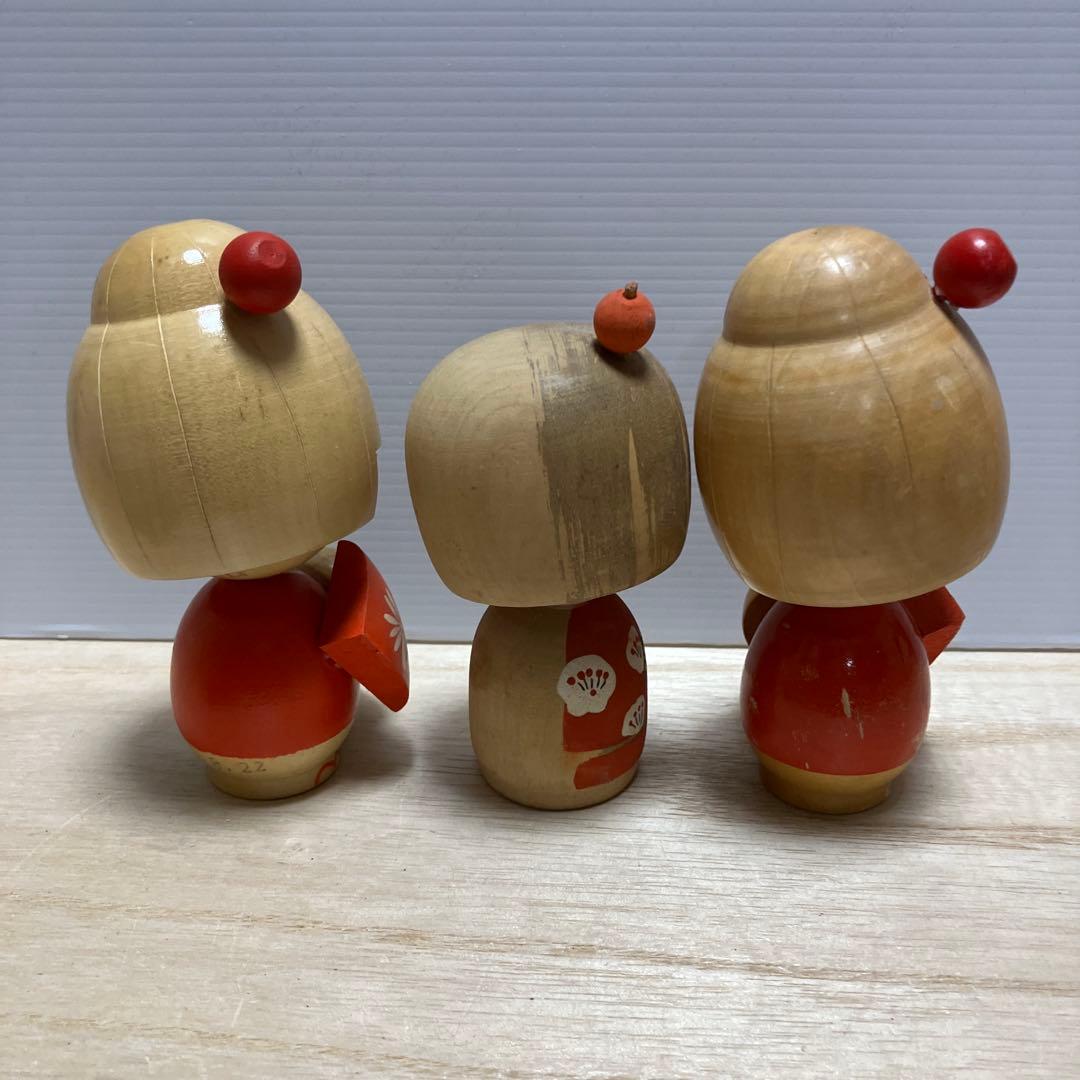 E-壁 昭和レトロ こけし 卯三郎 創作こけし 近代こけし 3体セット まとめ