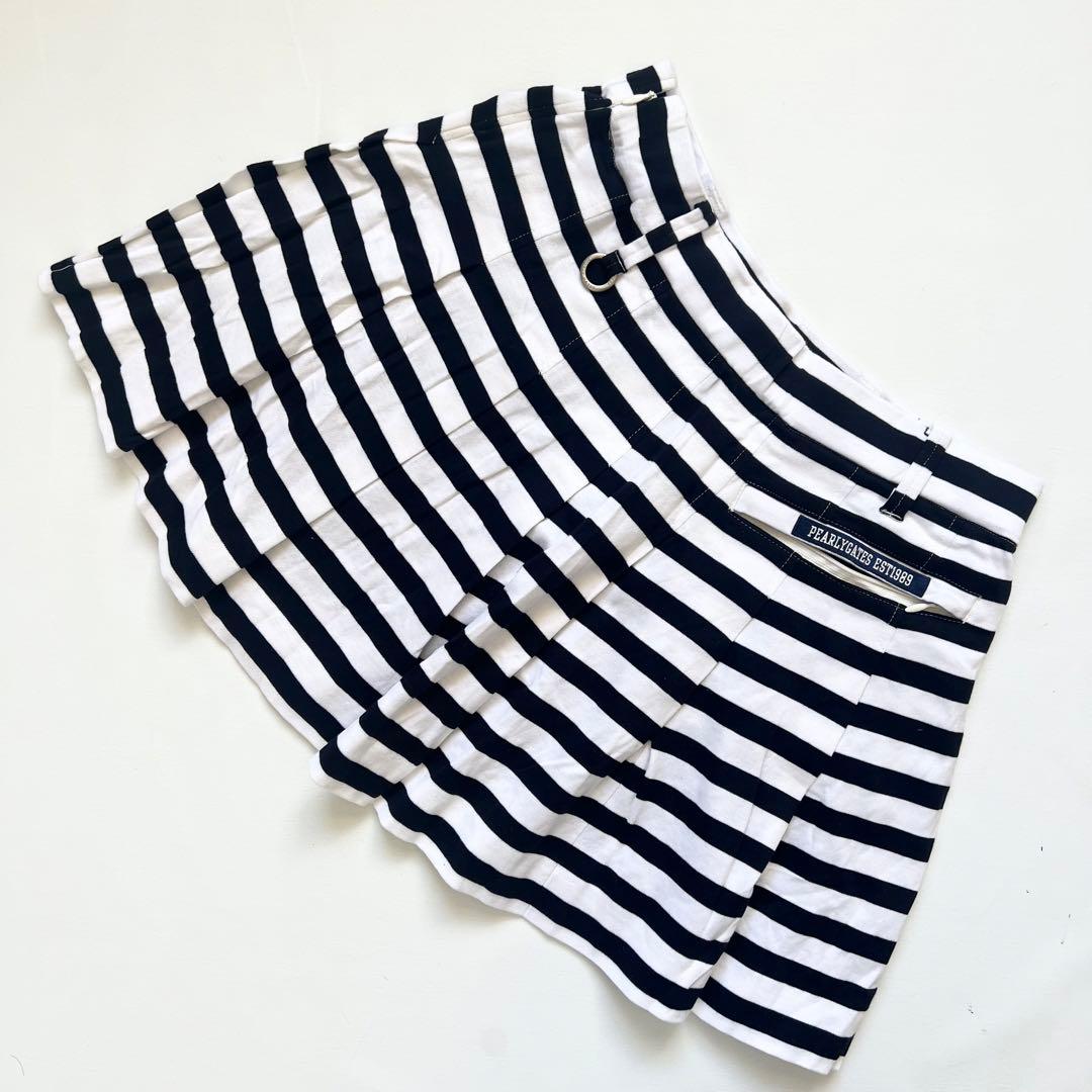 PearlyGates パーリーゲイツ　ボーダー　セットアップ　スカート フリル