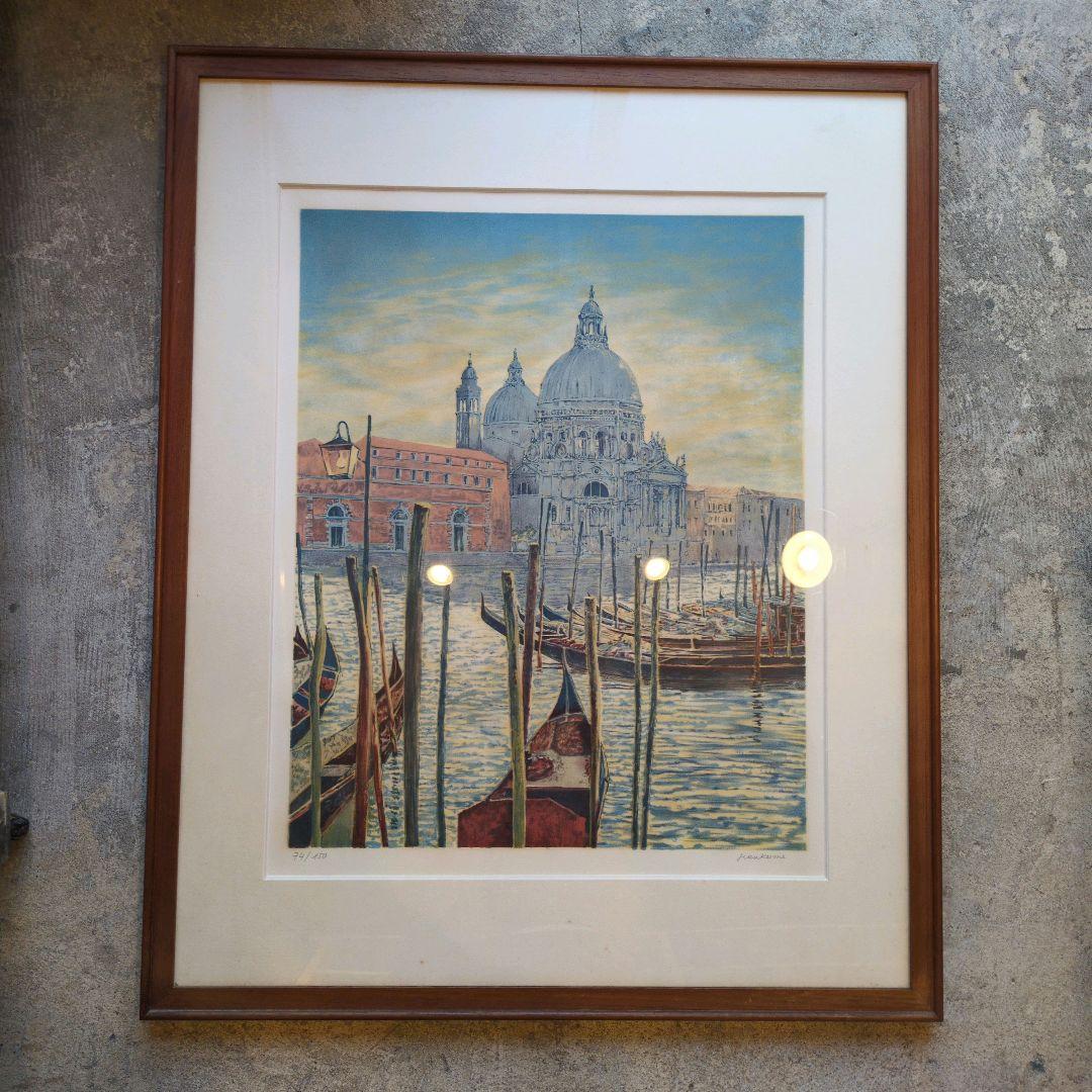 ヴェネツィアの水彩画 ポスター 額装 大きめのアート作品