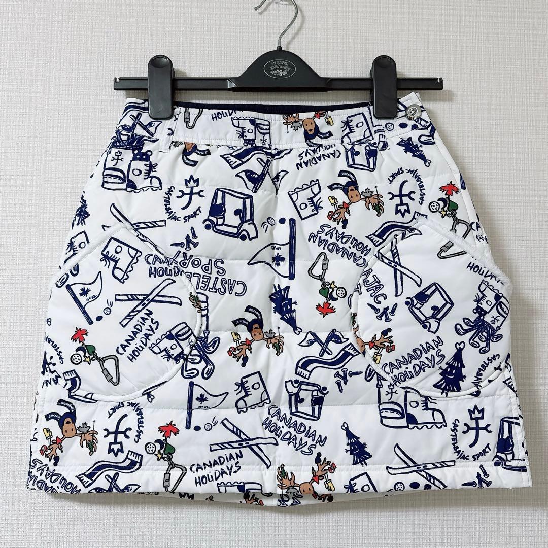 カステルバジャック スポーツ ダウン スカート 防寒 防風 中綿ダウン 38