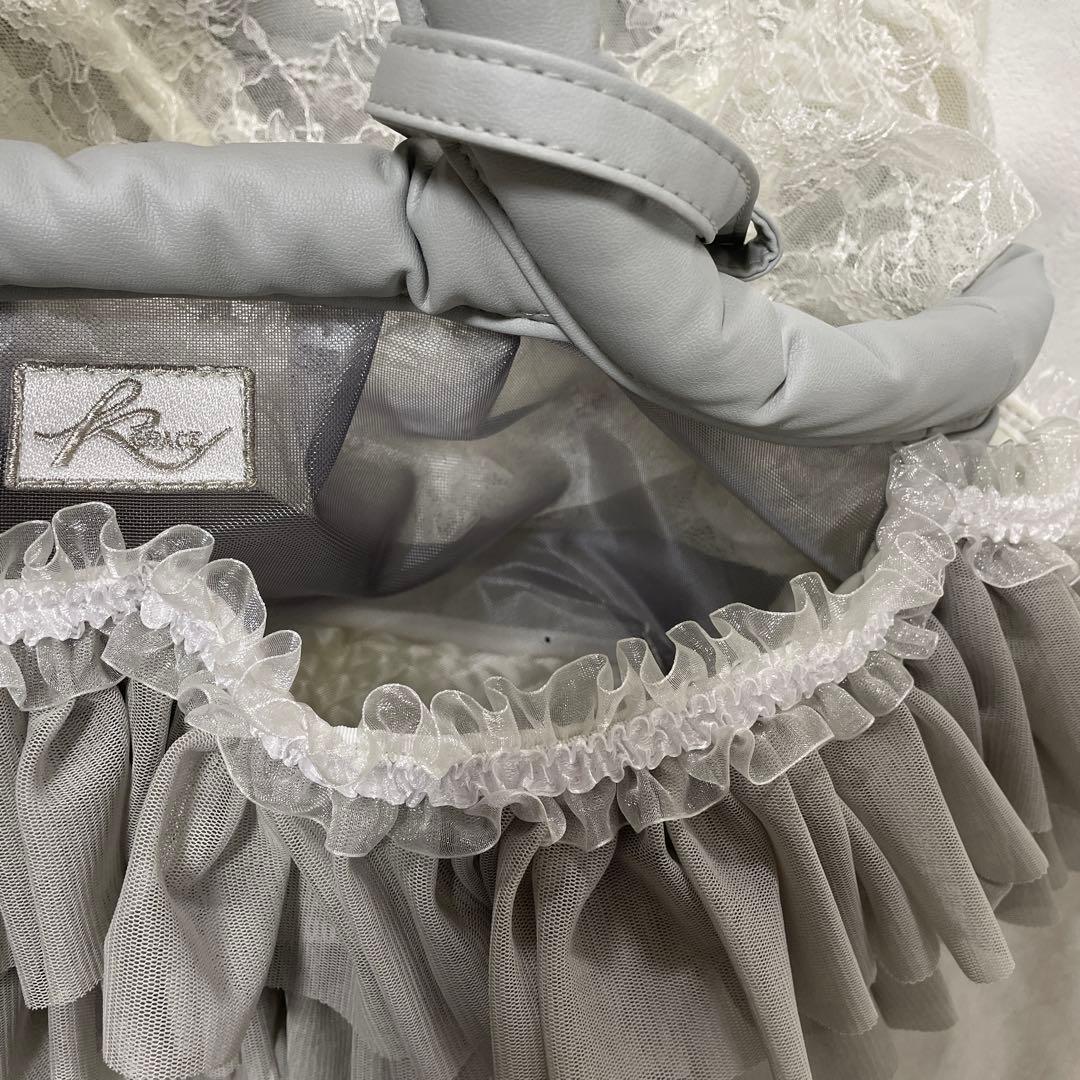 Kgrace フリル付きメッシュ キャリーバッグ Sサイズ