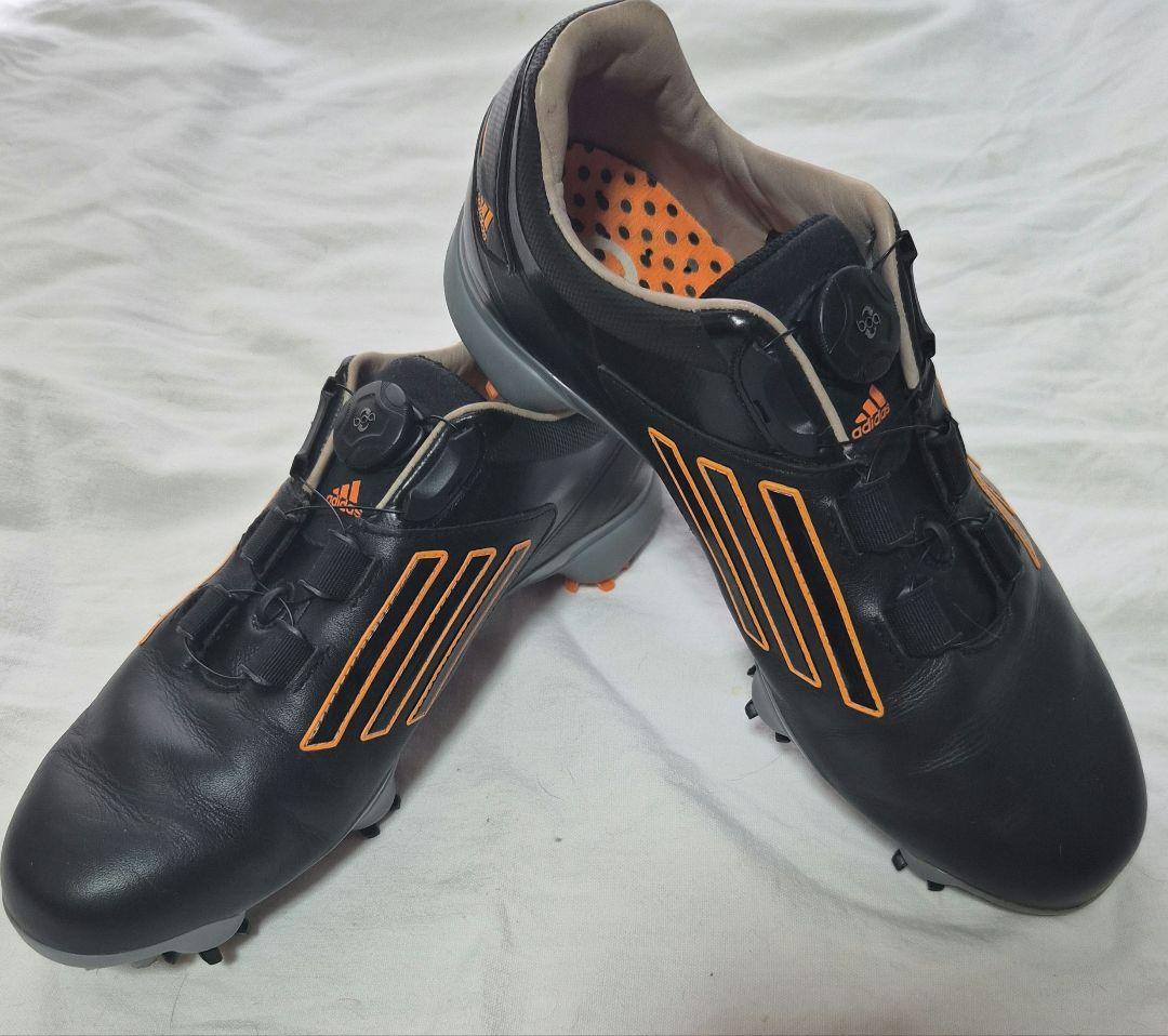 adidas adizero ゴルフシューズ 黒/オレンジ　男女兼用