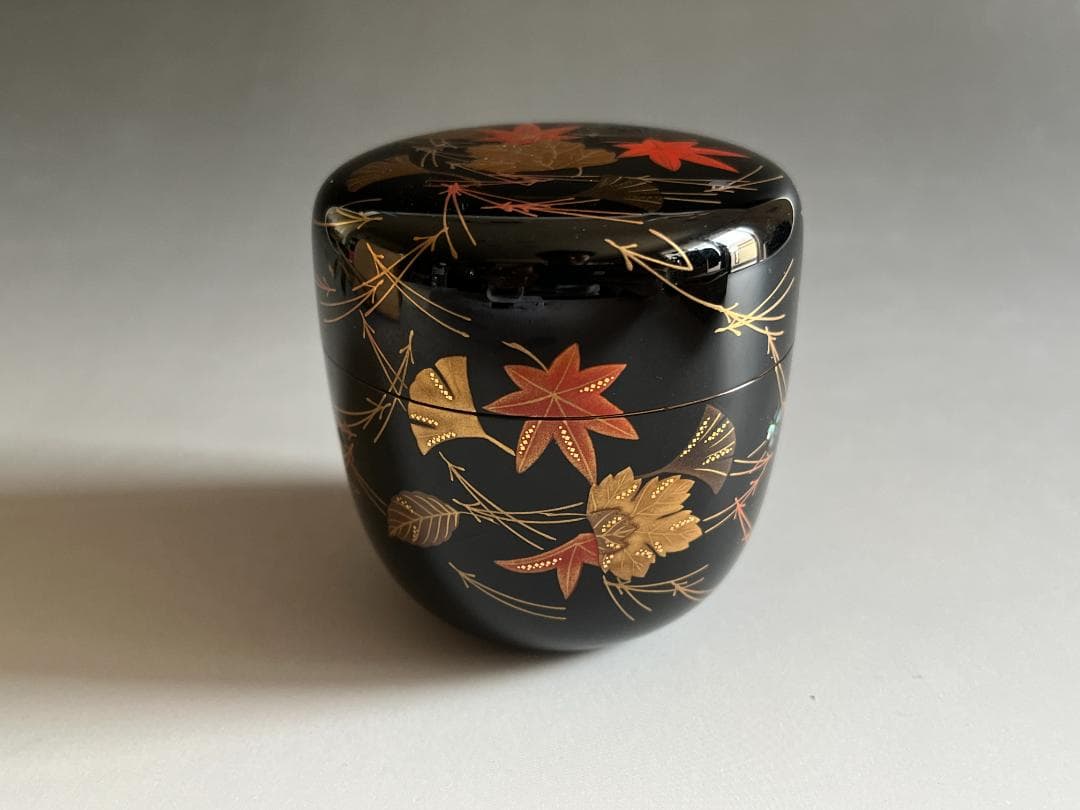 青森絋一　輪島塗　吹寄蒔絵　大棗　茶道具　薄茶器