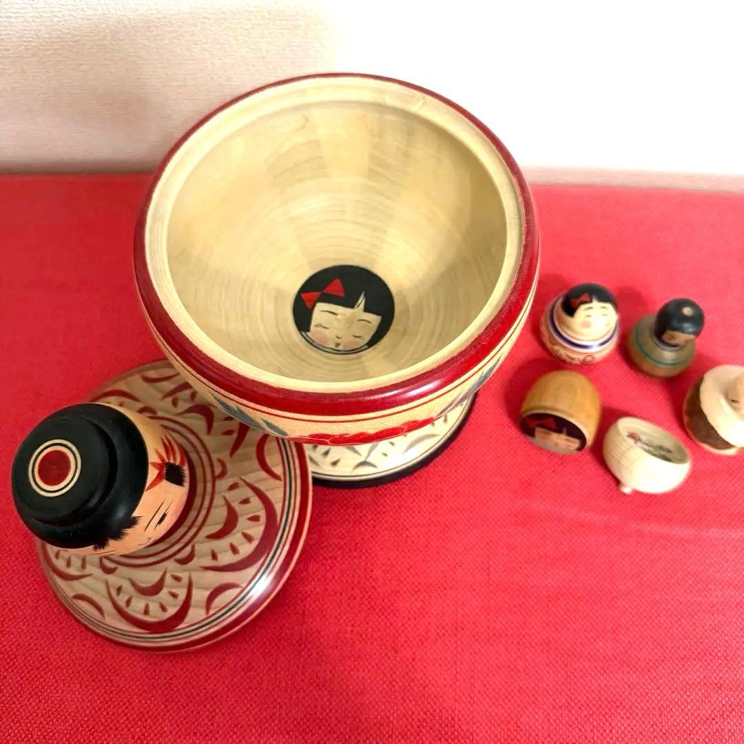 本間直子工人　こけし　小物入れ