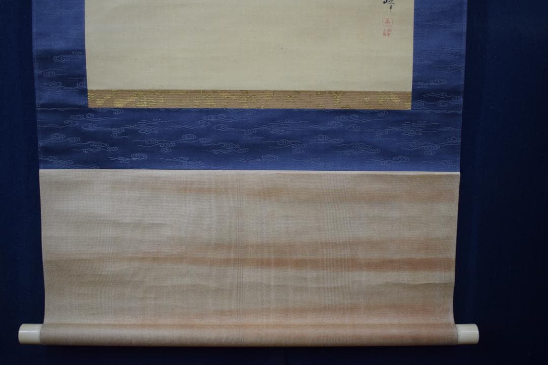 【真作】長谷川玉峰/青梅小禽図/青梅双雀図/掛軸☆宝船☆Y-736　JM