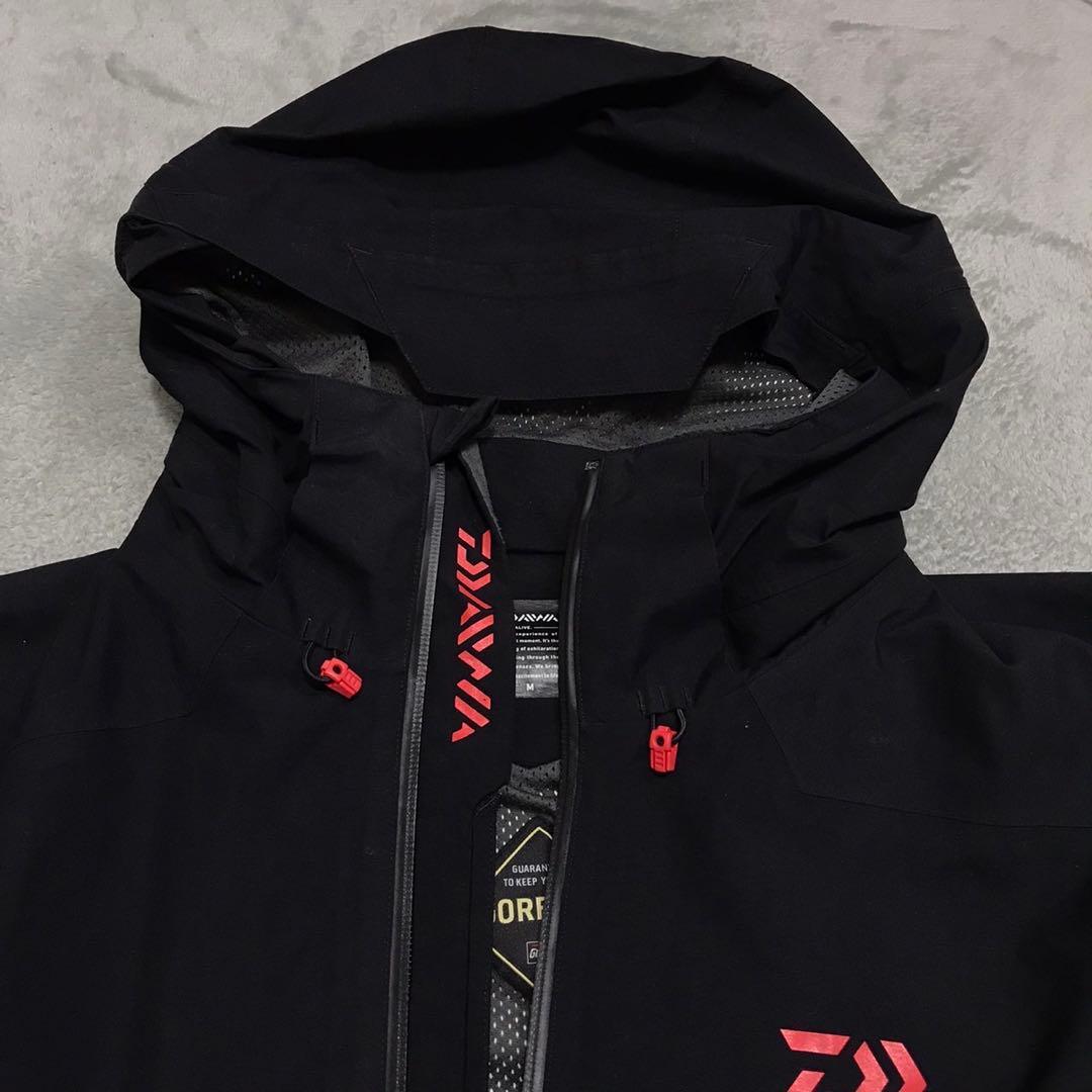 DAIWA ダイワ　ゴアテックスレインスーツ　ナイロンジャケット　ロゴ　ブラック