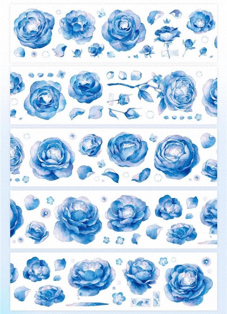 【2巻セット】Reborn 海外マステ バラ Rose 背景 PET 背景